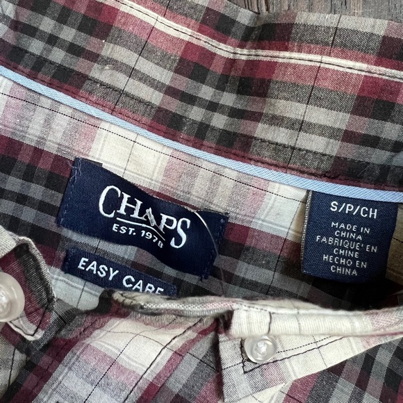Chaps Ralph Lauren Polo White Sand Plaid L/S Button Front Shirt - Picture 3 of 5